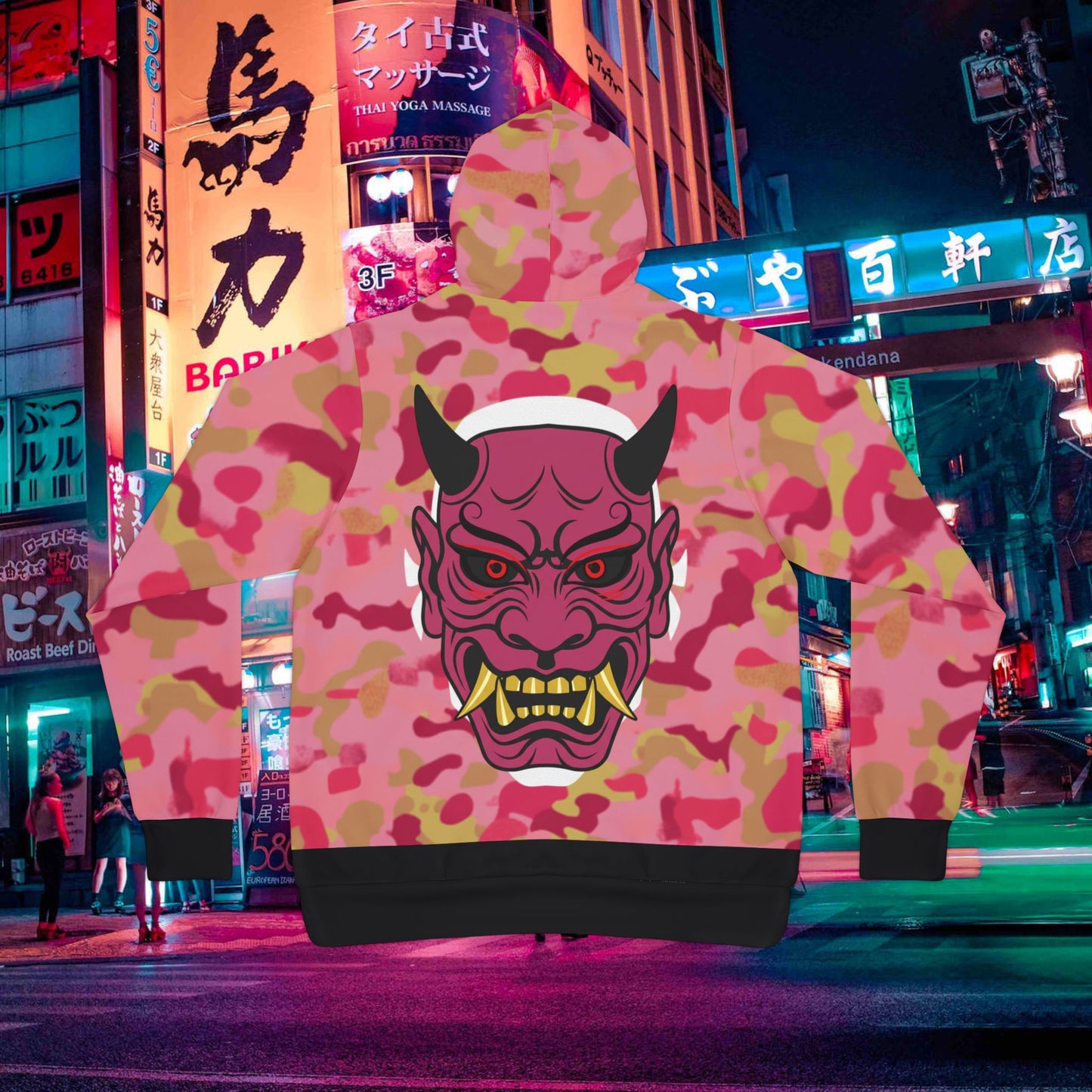 pink camo 'aoi hoshi" oni hoodie