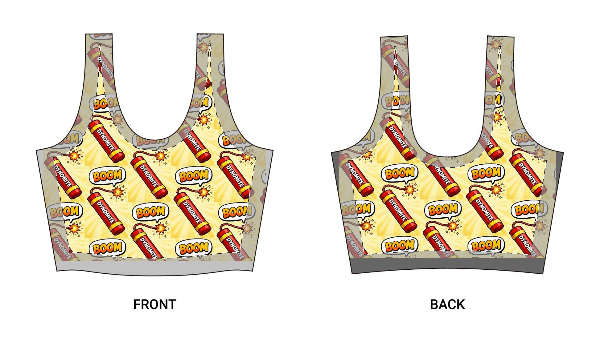 Boom Job Sports Bra | Chill Society Activewear Bra | Fun Graphic Workout Bra | Unisex Fitness Sports Top | Boom Job Gym Bra