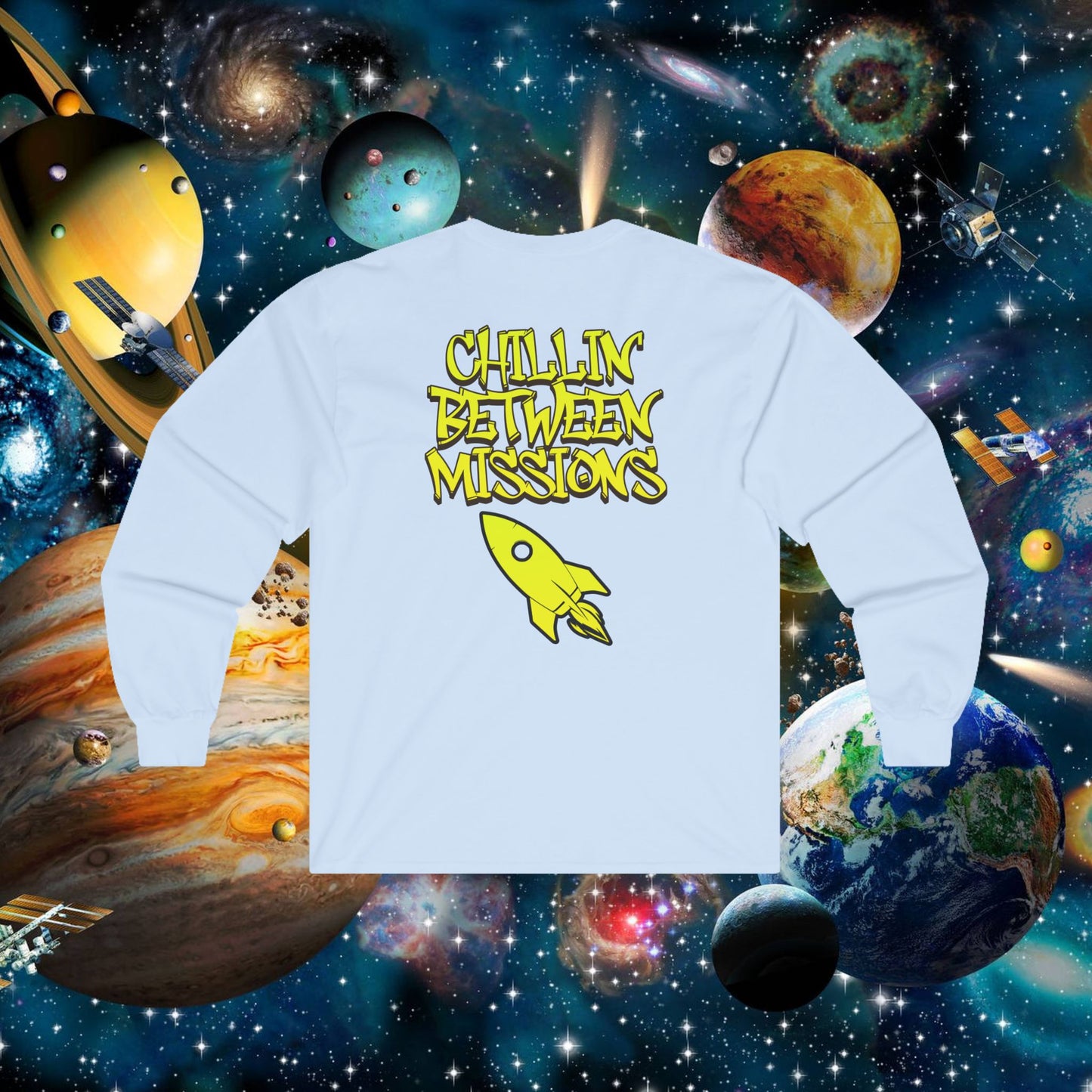 space cadet long sleeve tee unisex | chill society space tee | unisex sci-fi graphic shirt | space mission long sleeve tee | casual space streetwear tee