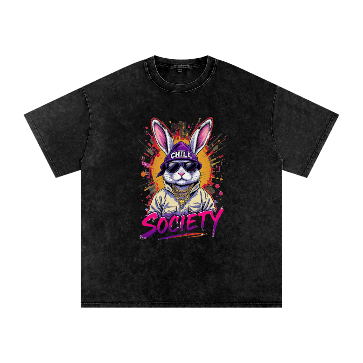 snow washed oversized cotton t-shirt