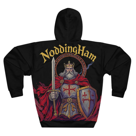 NoddingHam Medieval Knight Pullover Hoodie — Vintage Crusader Graphic Hooded Sweatshirt