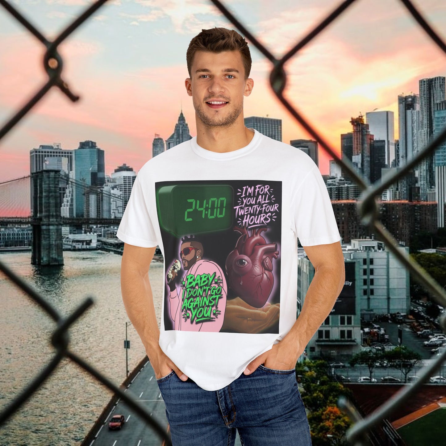 urban graphic t-shirt: fresh style & qr code