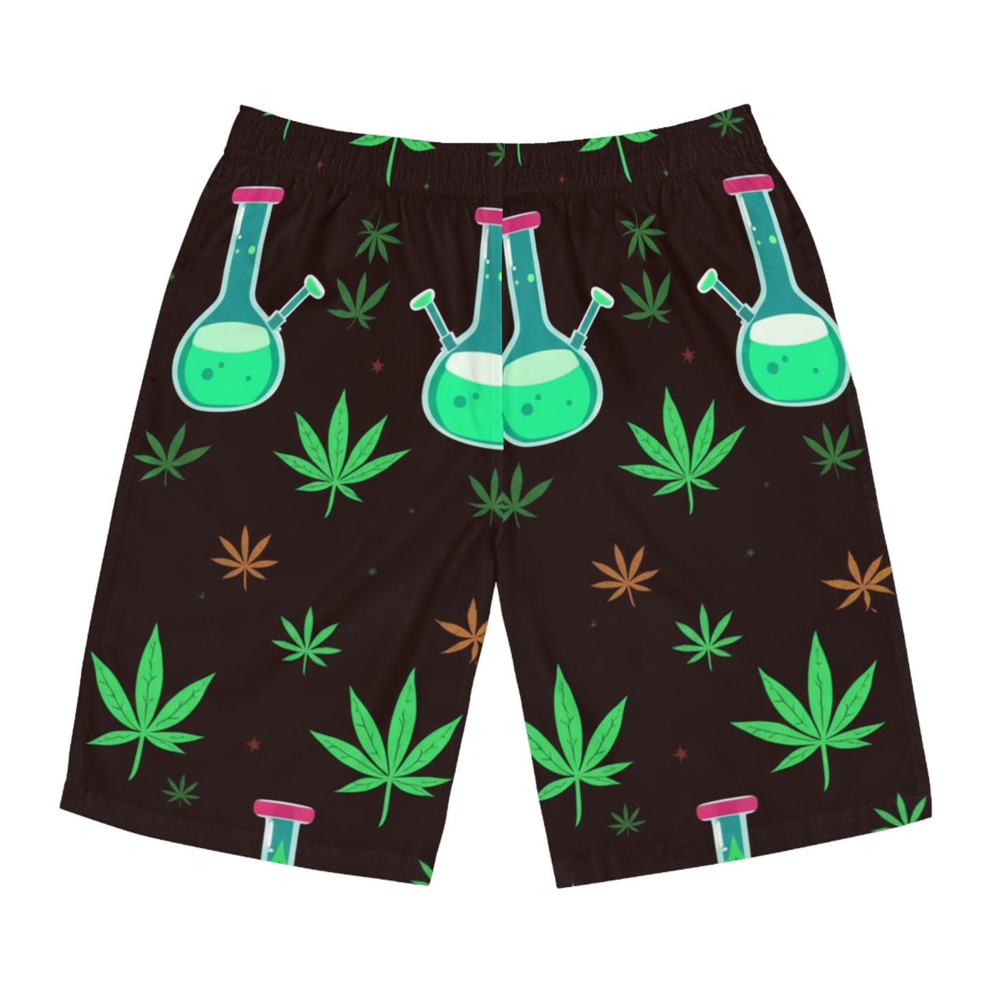 cannabis bong pattern board shorts