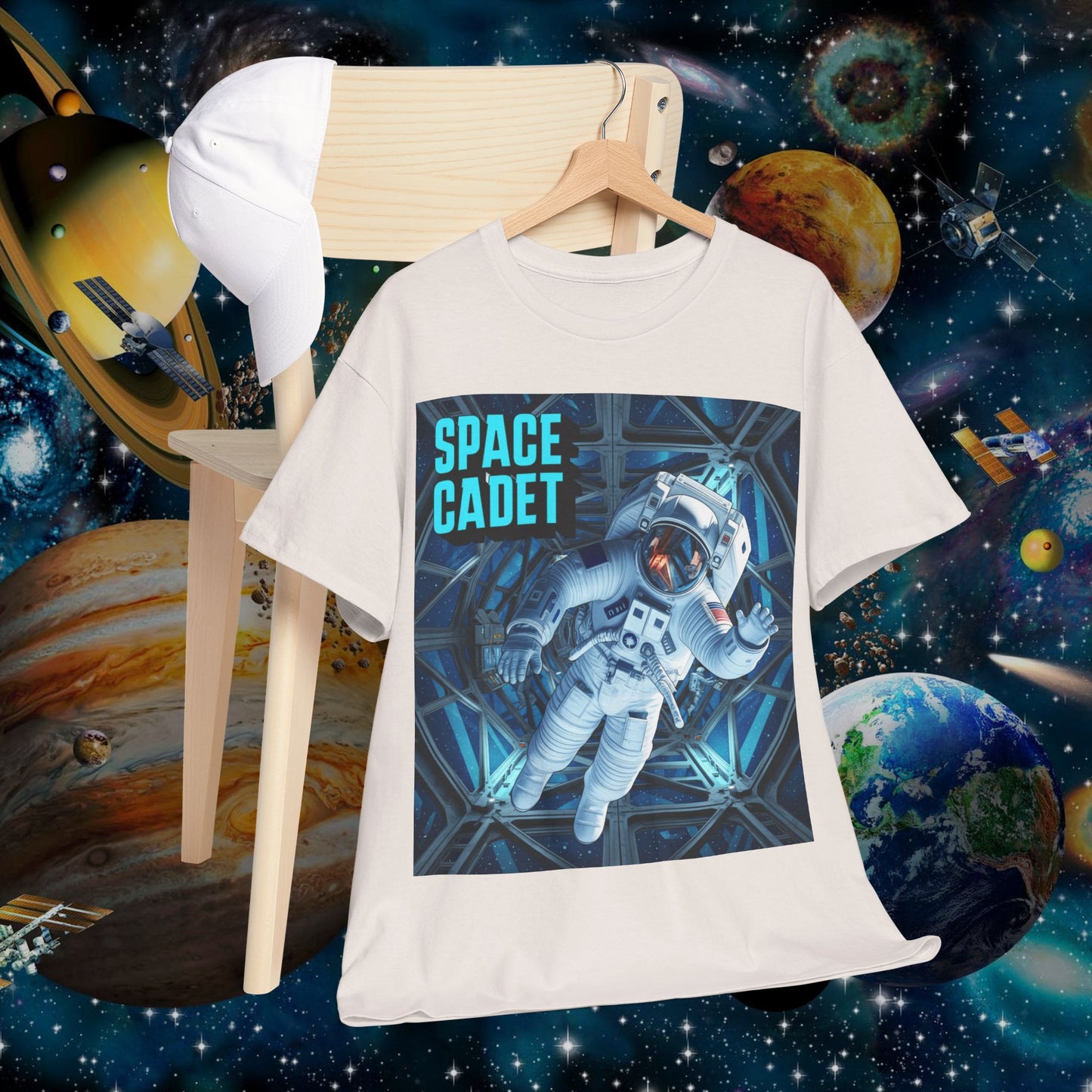 space cadet t-shirt astronaut graphic | chill society space tee | unisex astronaut streetwear shirt | graphic space t-shirt | casual space crew tee