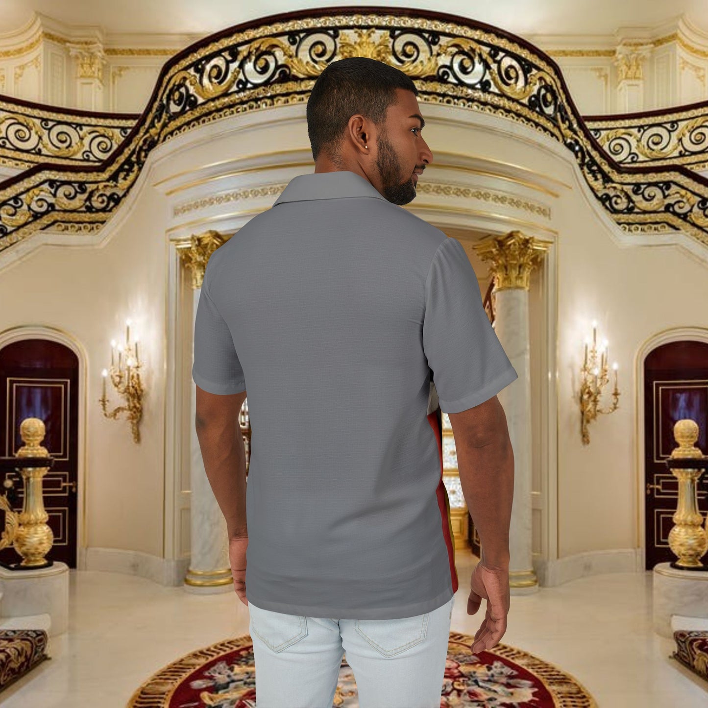 cubist faces hawaiian camp shirt