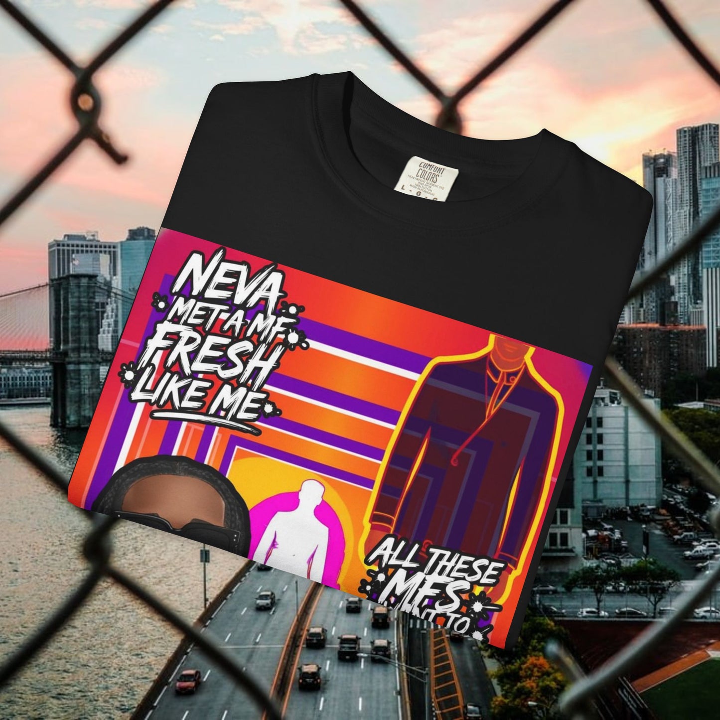 urban graphic t-shirt: fresh style & qr code