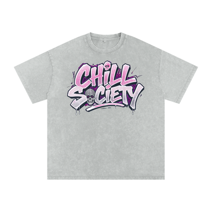 Snow Washed Oversized Cotton T-Shirt