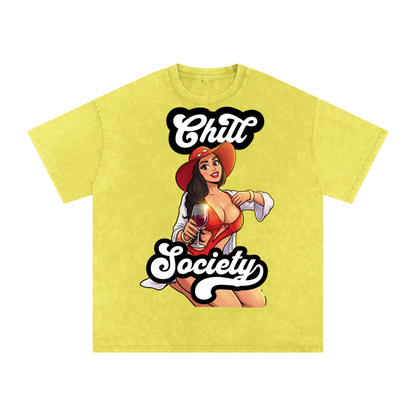 Snow Washed Oversized Cotton T-Shirt