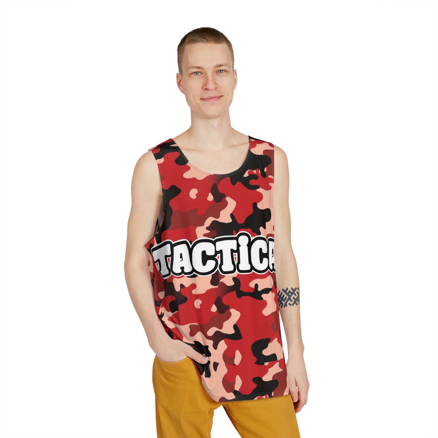 red camo men's tank top
