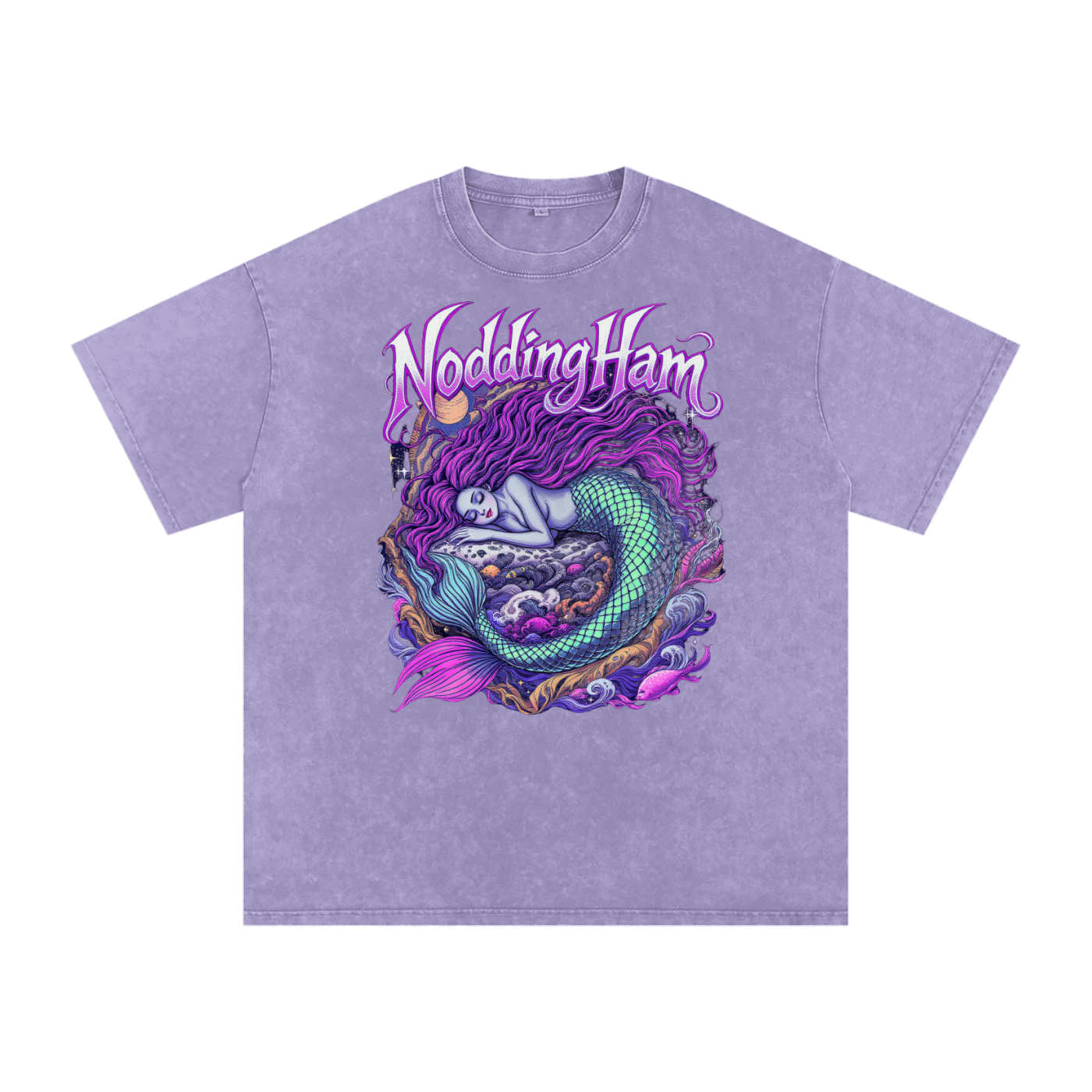 snow washed oversized cotton t-shirt