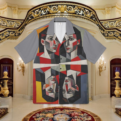 Cubist Faces Hawaiian Camp Shirt