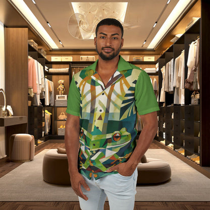 "Frog Mosaic" Hawaiian Camp Shirt