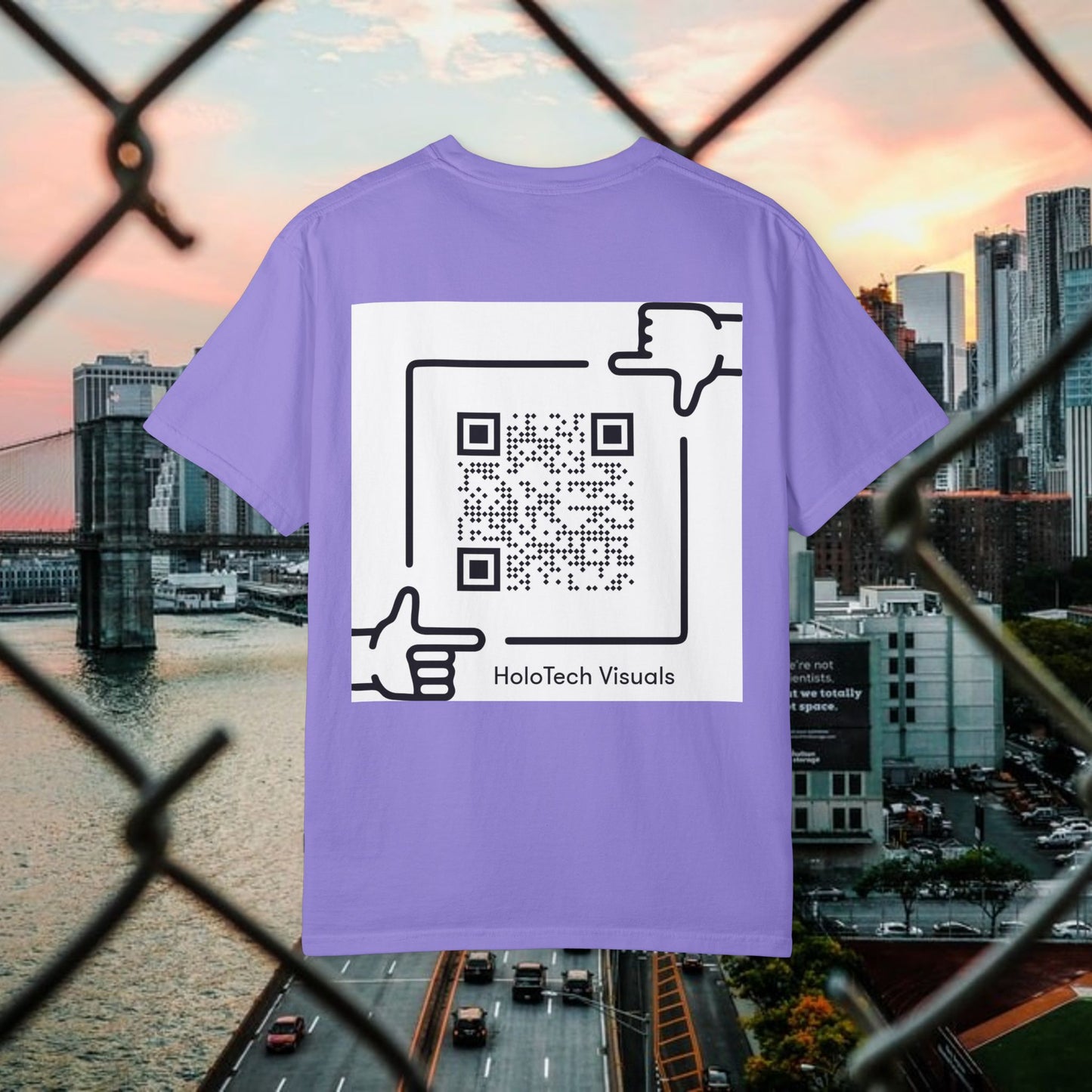 urban graphic t-shirt: fresh style & qr code