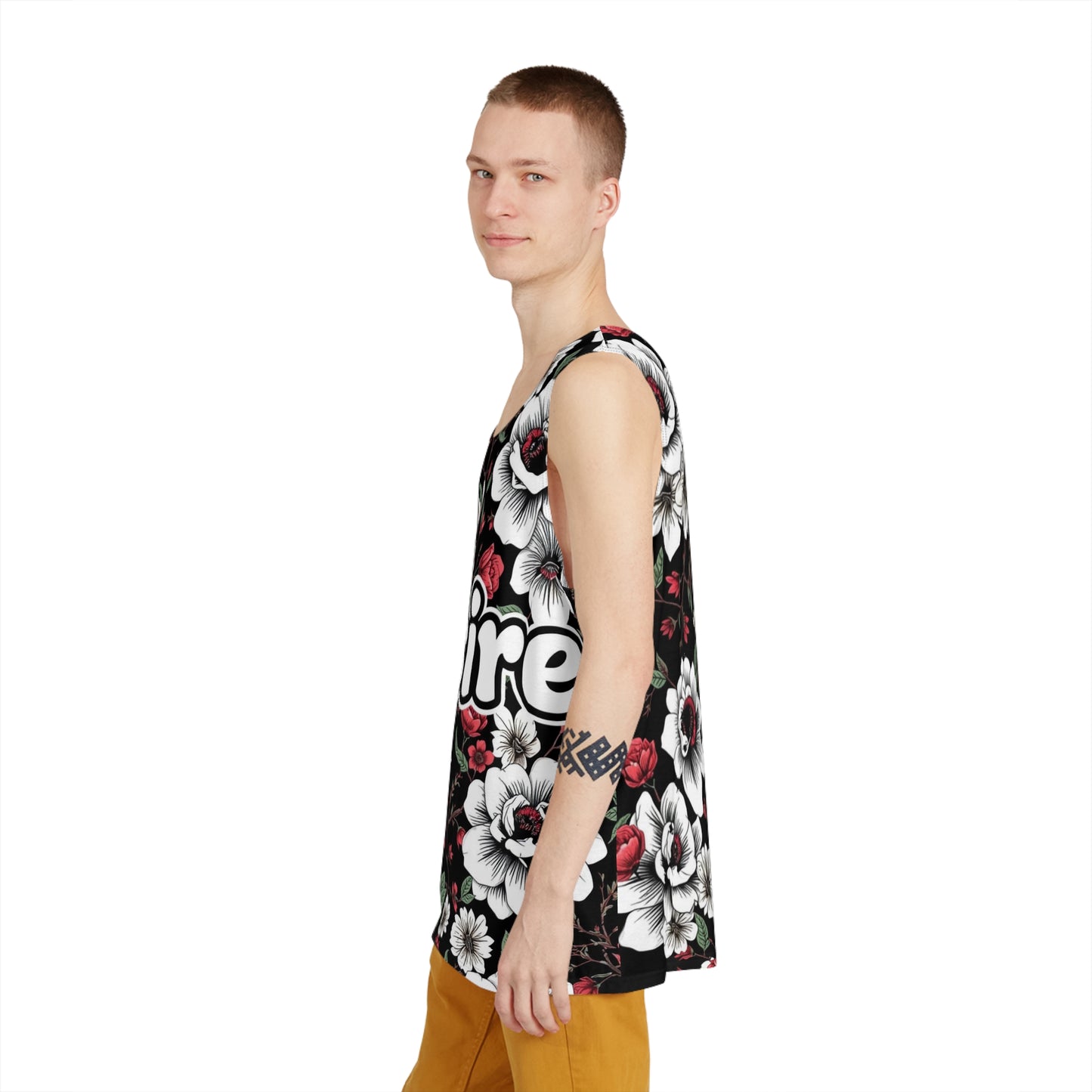 floral graphic tank top