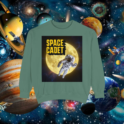 Space Cadet Sweatshirt Astronaut Moon | Chill Society Space Crewneck | Unisex Graphic Sweatshirt | Moon Graphic Streetwear Pullover | Astronaut Streetwear Sweatshirt