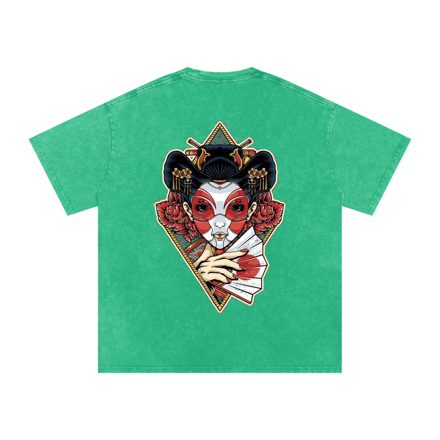 snow washed oversized cotton t-shirt