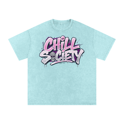 Snow Washed Oversized Cotton T-Shirt