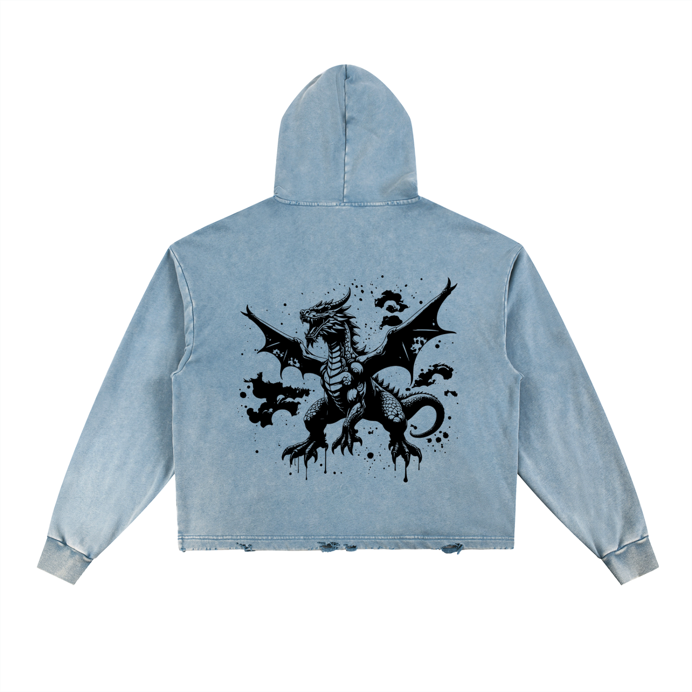 "karma klan" frayed-hem hoodie