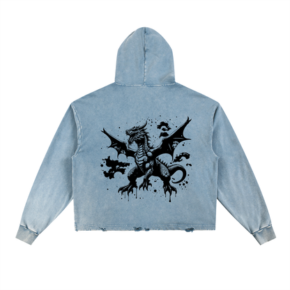 "Karma Klan" Frayed-Hem Hoodie