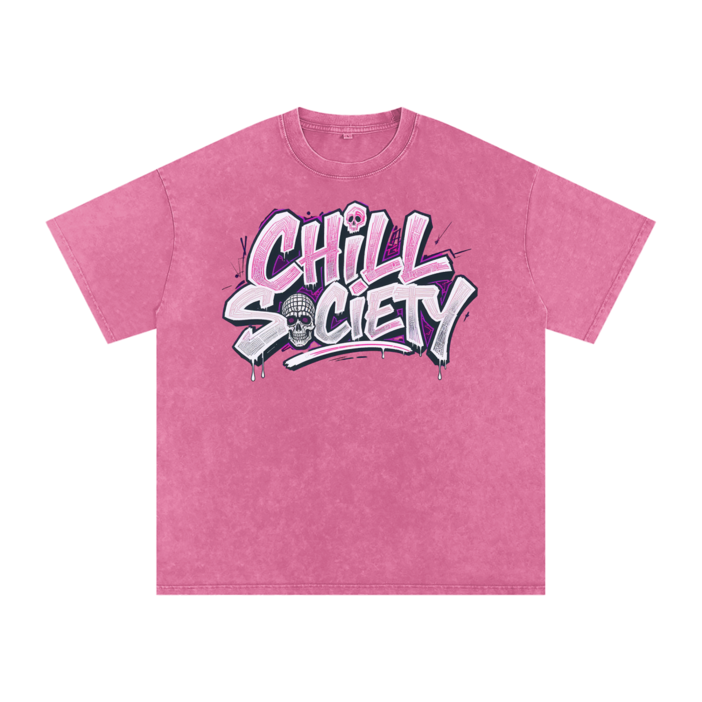 snow washed oversized cotton t-shirt