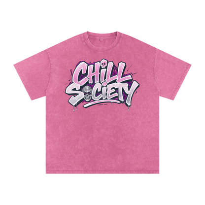 Snow Washed Oversized Cotton T-Shirt