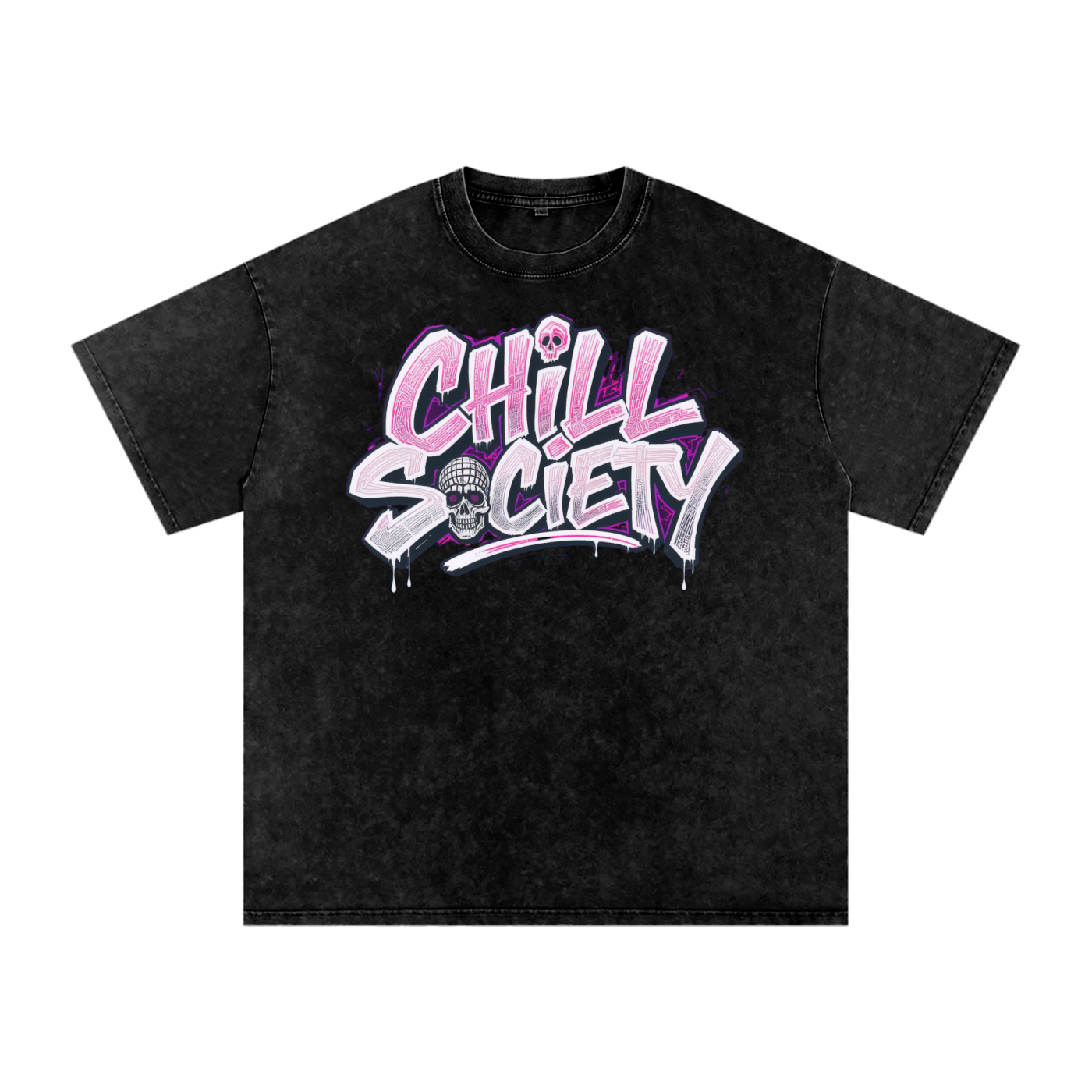 snow washed oversized cotton t-shirt