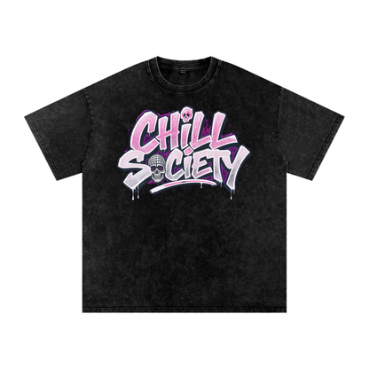 Snow Washed Oversized Cotton T-Shirt