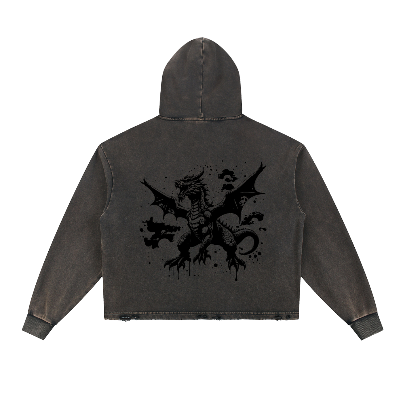 "karma klan" frayed-hem hoodie