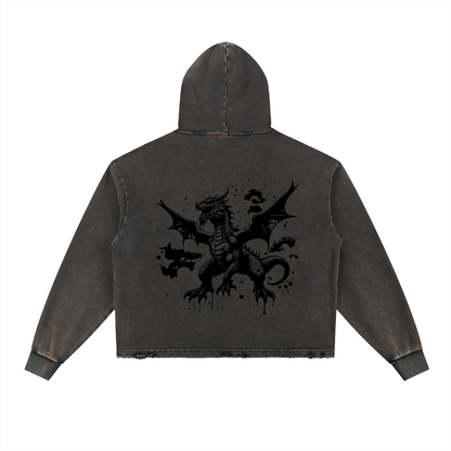 "Karma Klan" Frayed-Hem Hoodie