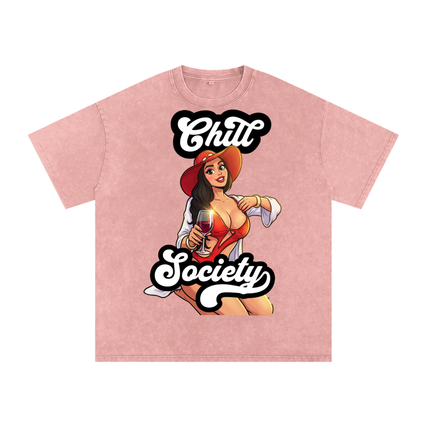 snow washed oversized cotton t-shirt