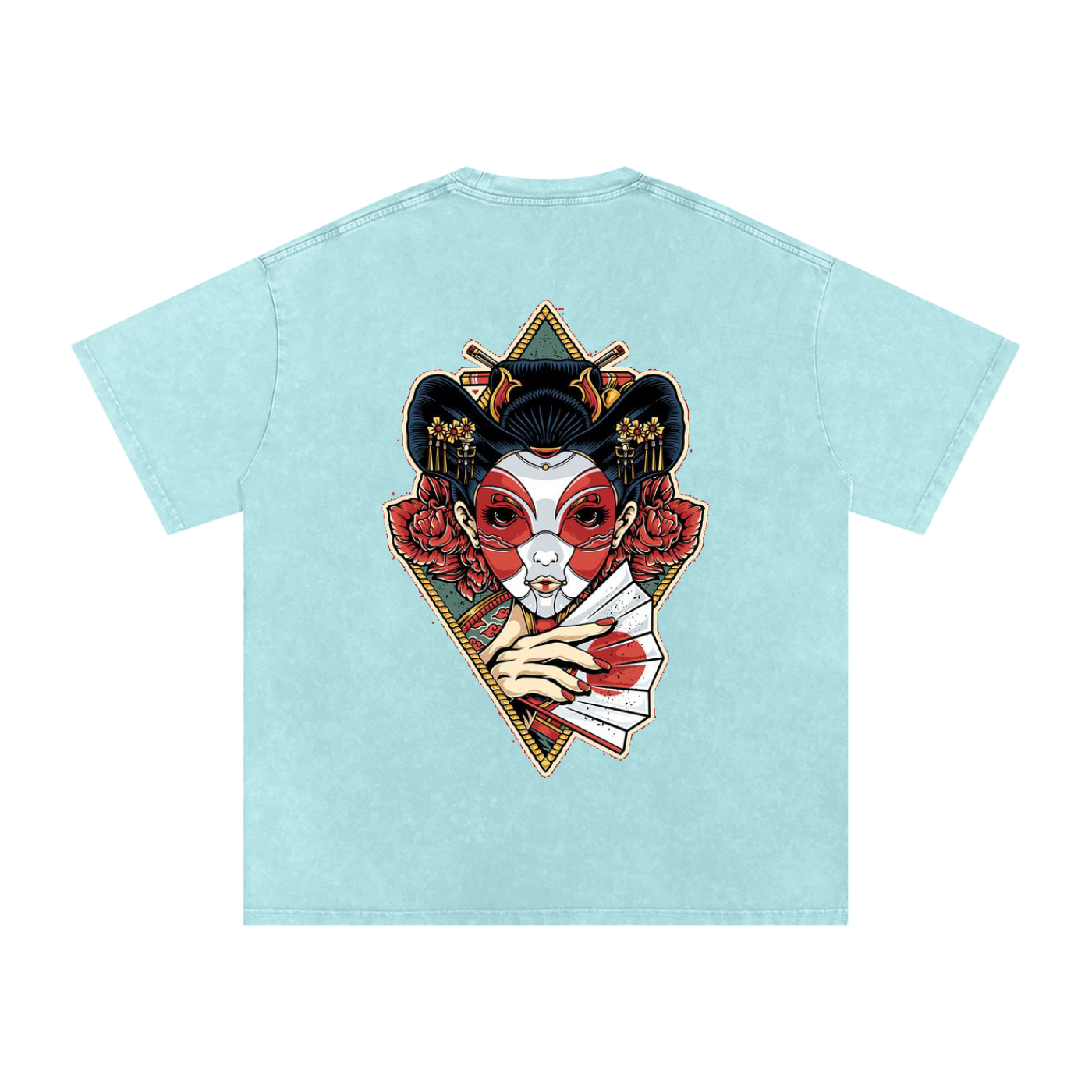 snow washed oversized cotton t-shirt