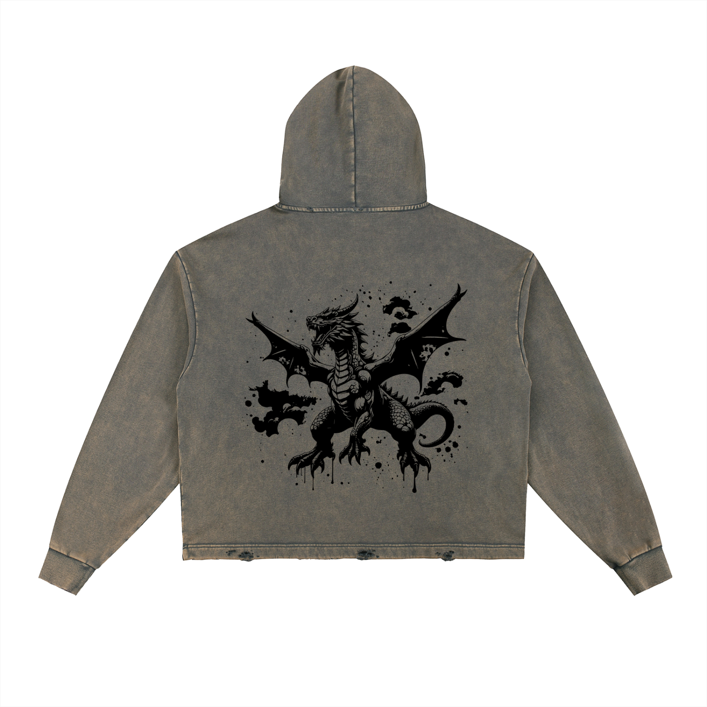 "karma klan" frayed-hem hoodie