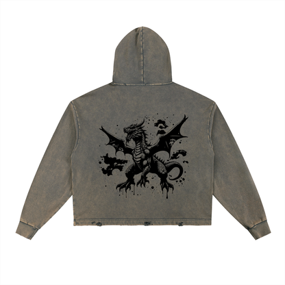 "Karma Klan" Frayed-Hem Hoodie