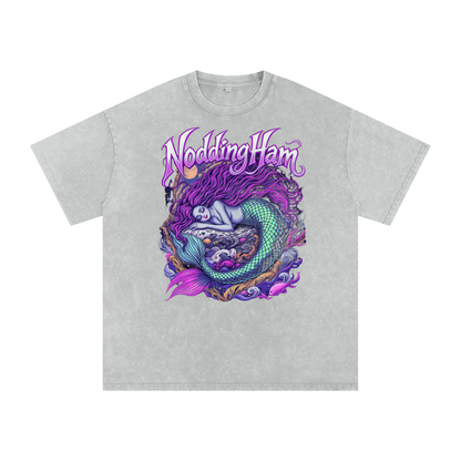 Snow Washed Oversized Cotton T-Shirt