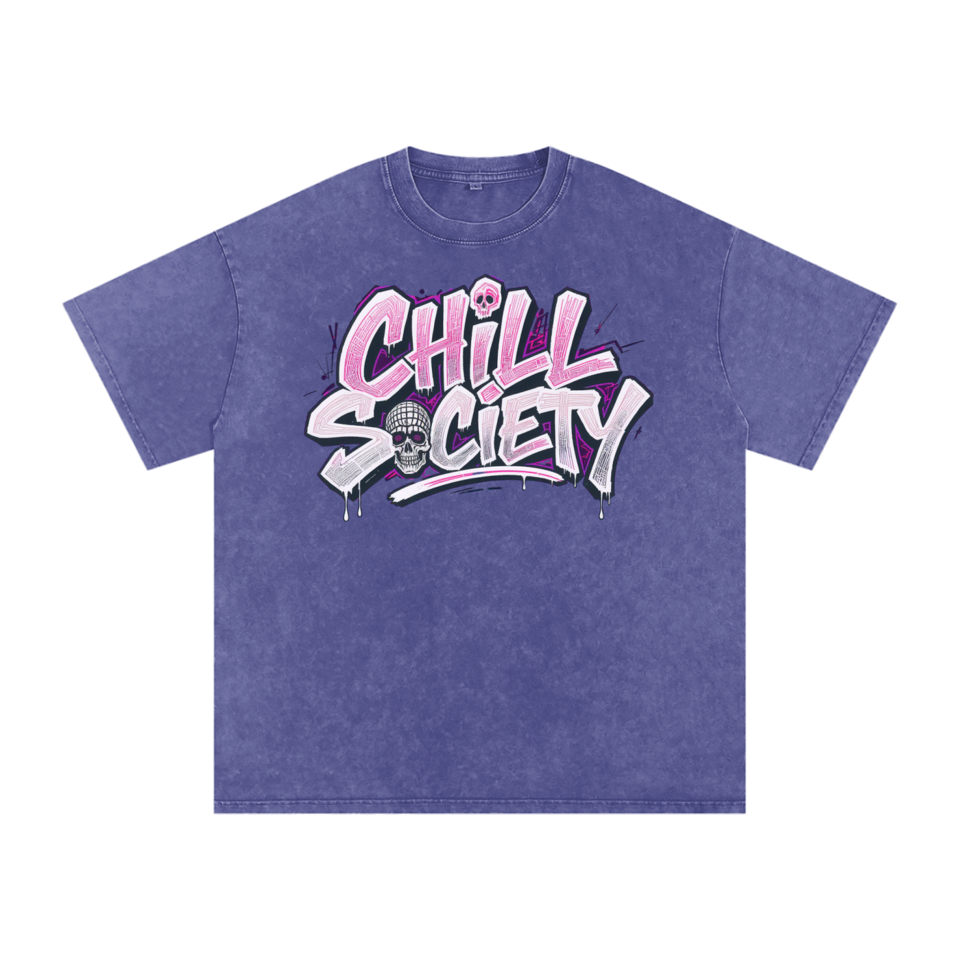 snow washed oversized cotton t-shirt