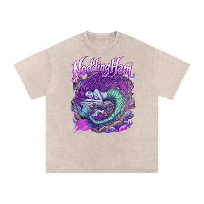 Snow Washed Oversized Cotton T-Shirt