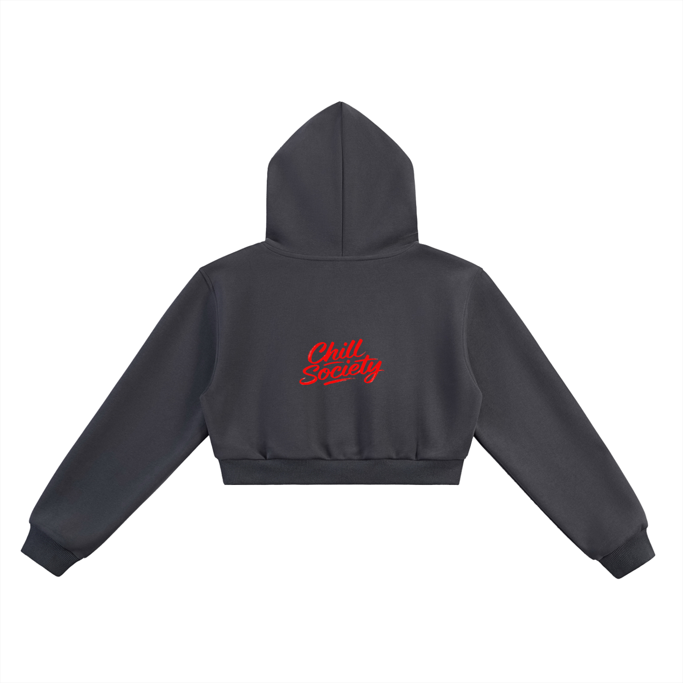 "chill society" cropped hoodie