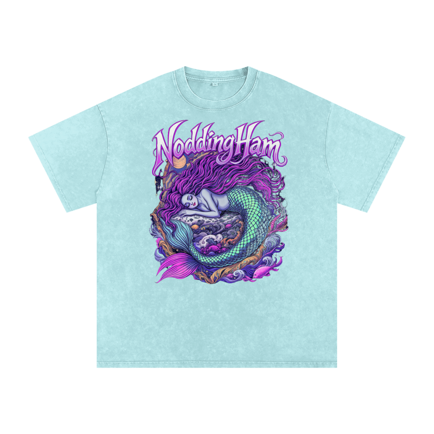 snow washed oversized cotton t-shirt