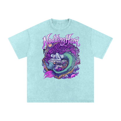 Snow Washed Oversized Cotton T-Shirt